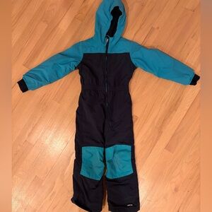 Lands End Teal Navy Hooded Snowsuit size 6
